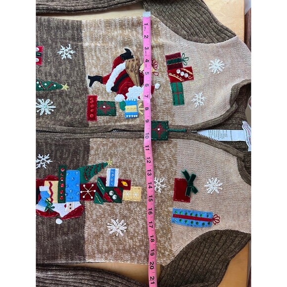 TIARA INTERNACIONAL Santa Zip Up Sweater Cardigan Size M (Bx 13) - Picture 8 of 10
